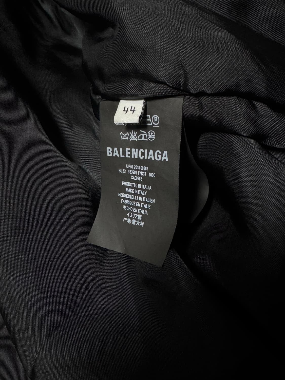 발렌시아가 18s/s 웨이브 로고 MA-1 봄버 자켓 블랙 (44) 상품이미지6