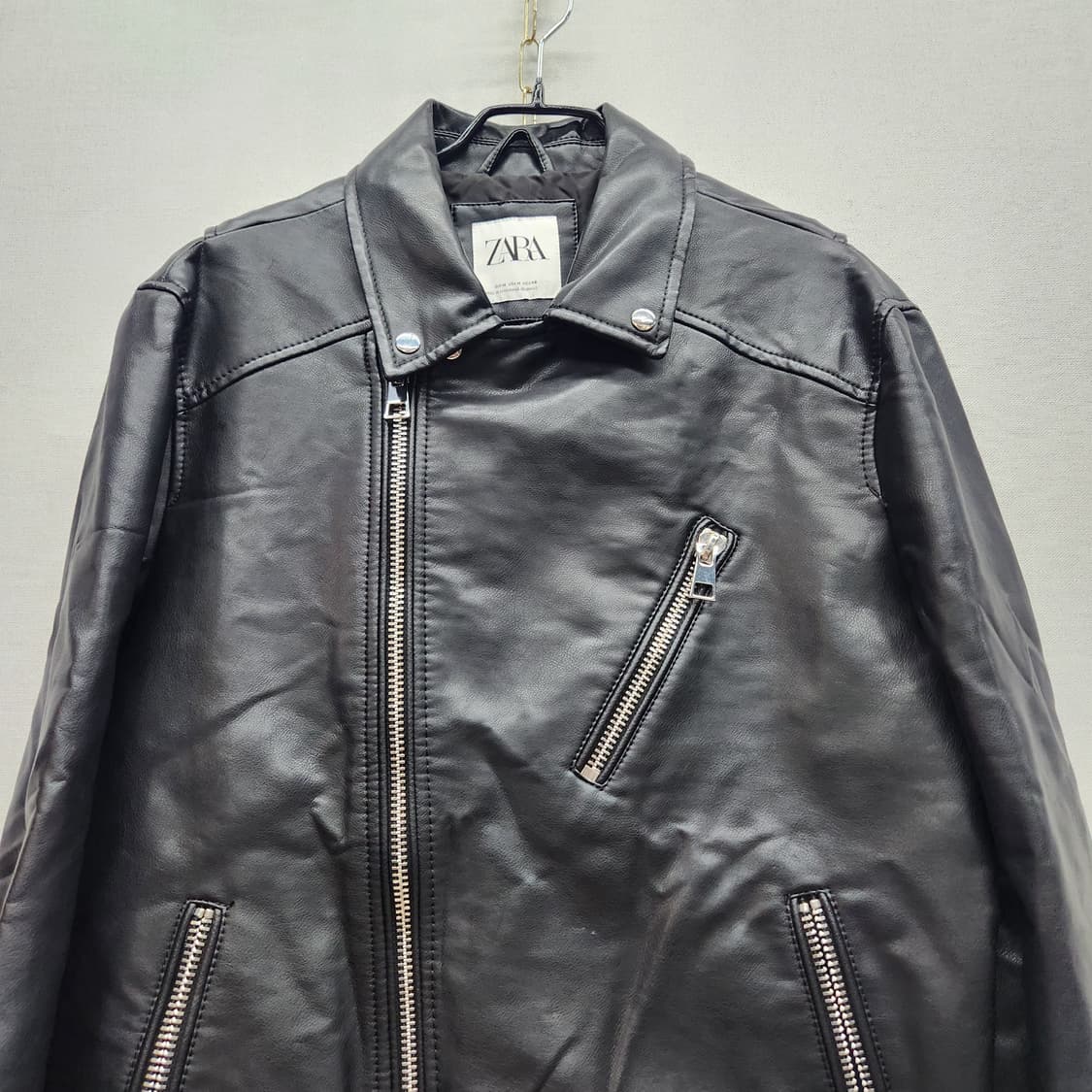 자라 에코 레더 라이더 가죽 자켓 M(M) 상품이미지2