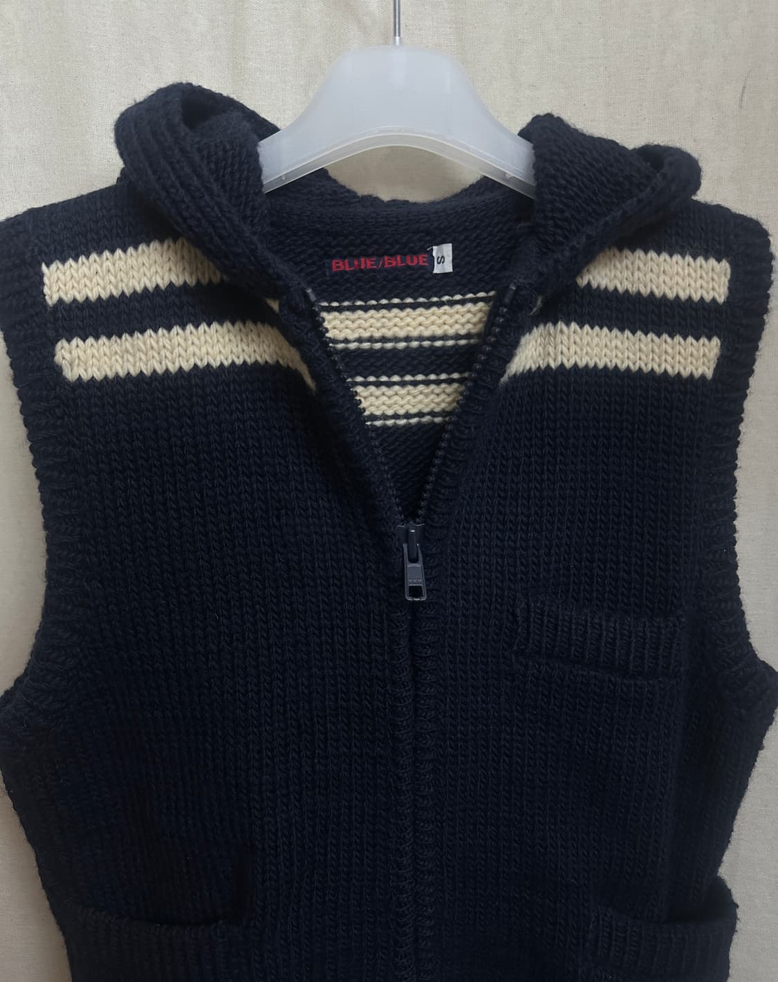 blue blue 울100 후드베스트 상품이미지3