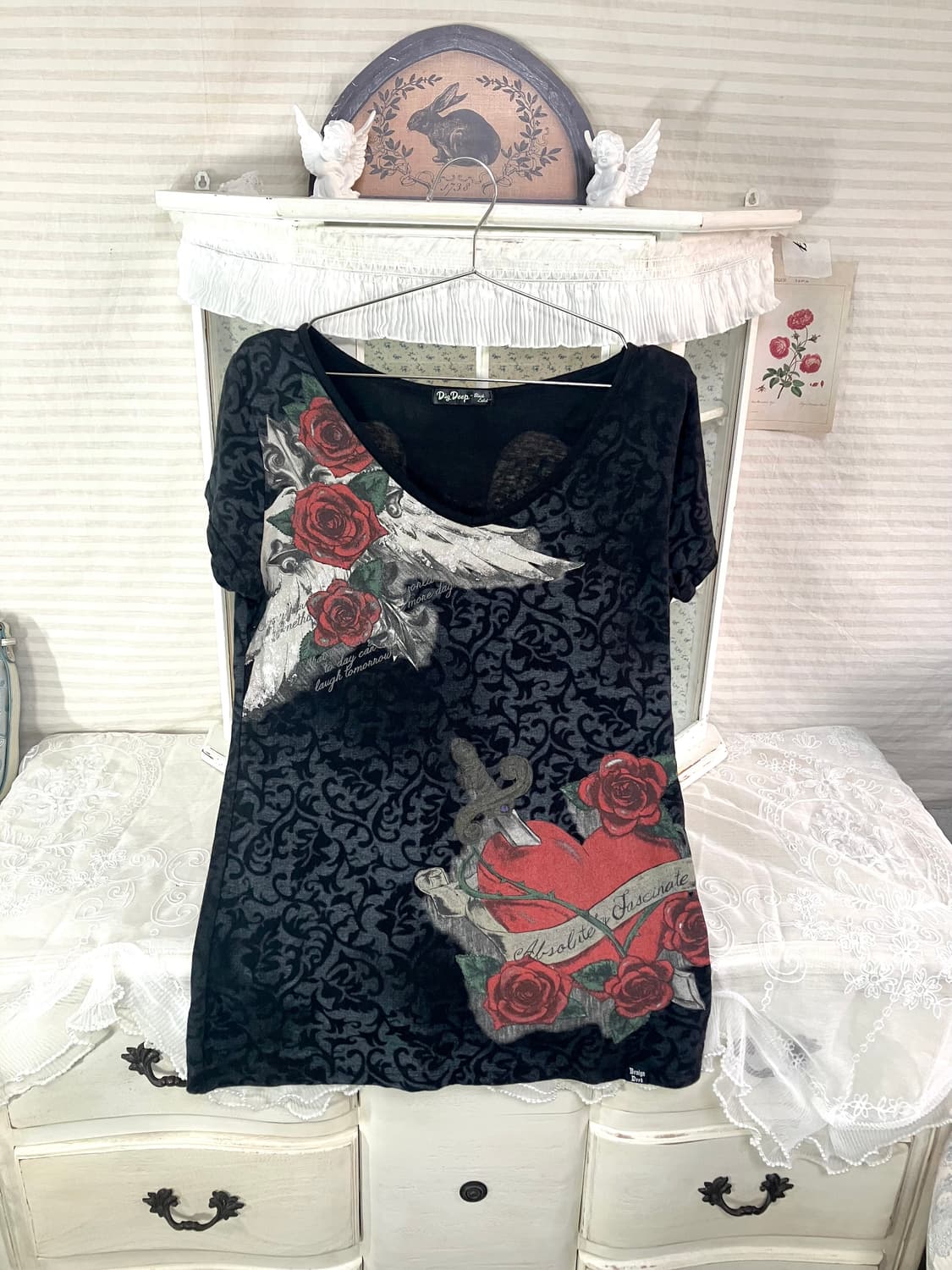 디그딥 펑크 실버 프린팅 티셔츠 상품이미지2