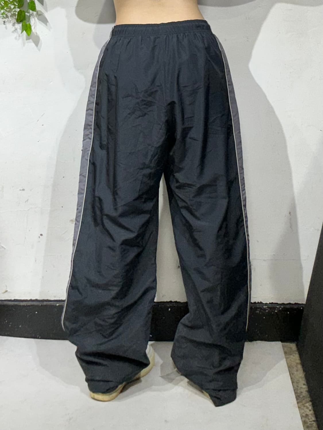 리복 네이비 와이드 그레이 사이드 라인 트랙 팬츠 댄스 바지 L 상품이미지3