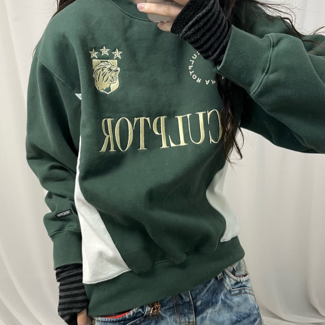 SCULPTOR Dark Green Soccer Sweatshirt  상품이미지2