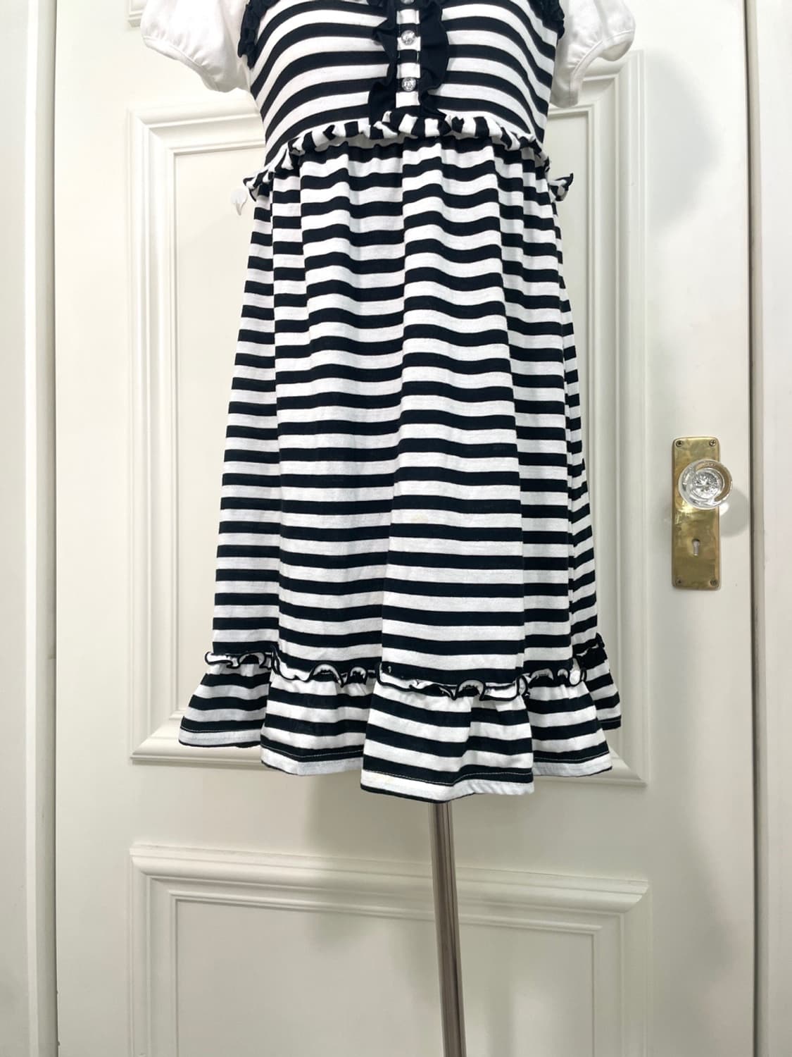 white black stripe cubic cotton half opc 상품이미지7