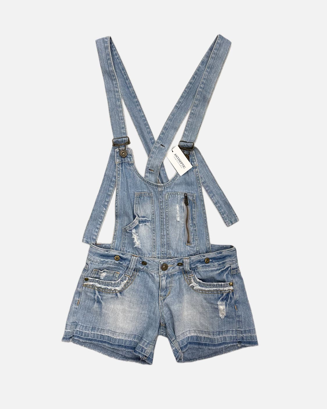 distressed detail denim overall 상품이미지1