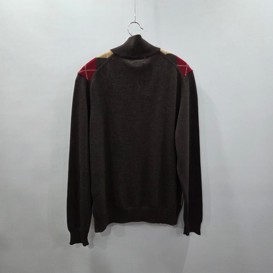 브룩스브라더스 메리노울 풀오버 하프집업 아가일 니트 S 상품이미지3