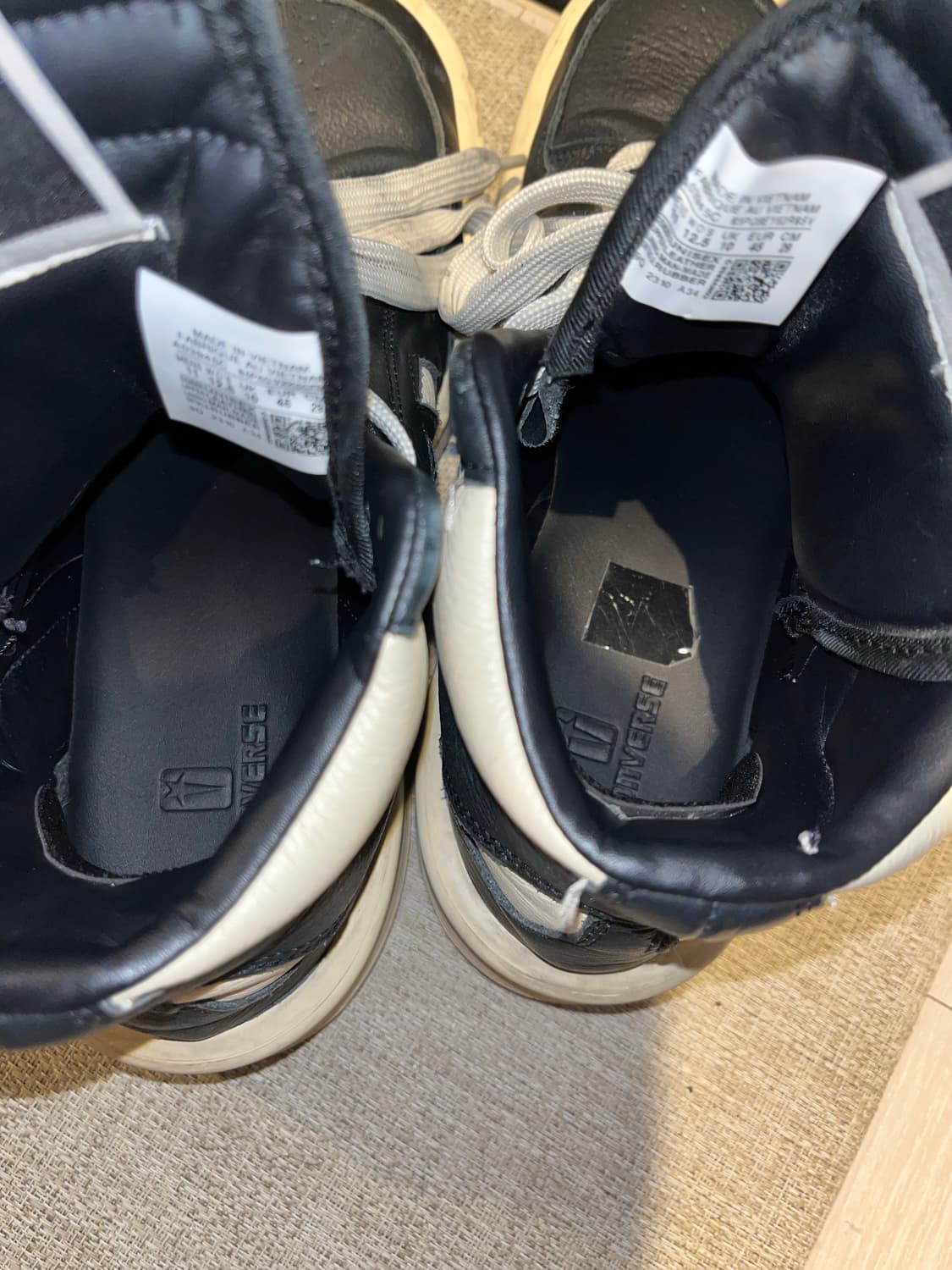 컨버스 x 릭오웬스 다크쉐도우 터보웨폰 블랙크림 상품이미지6