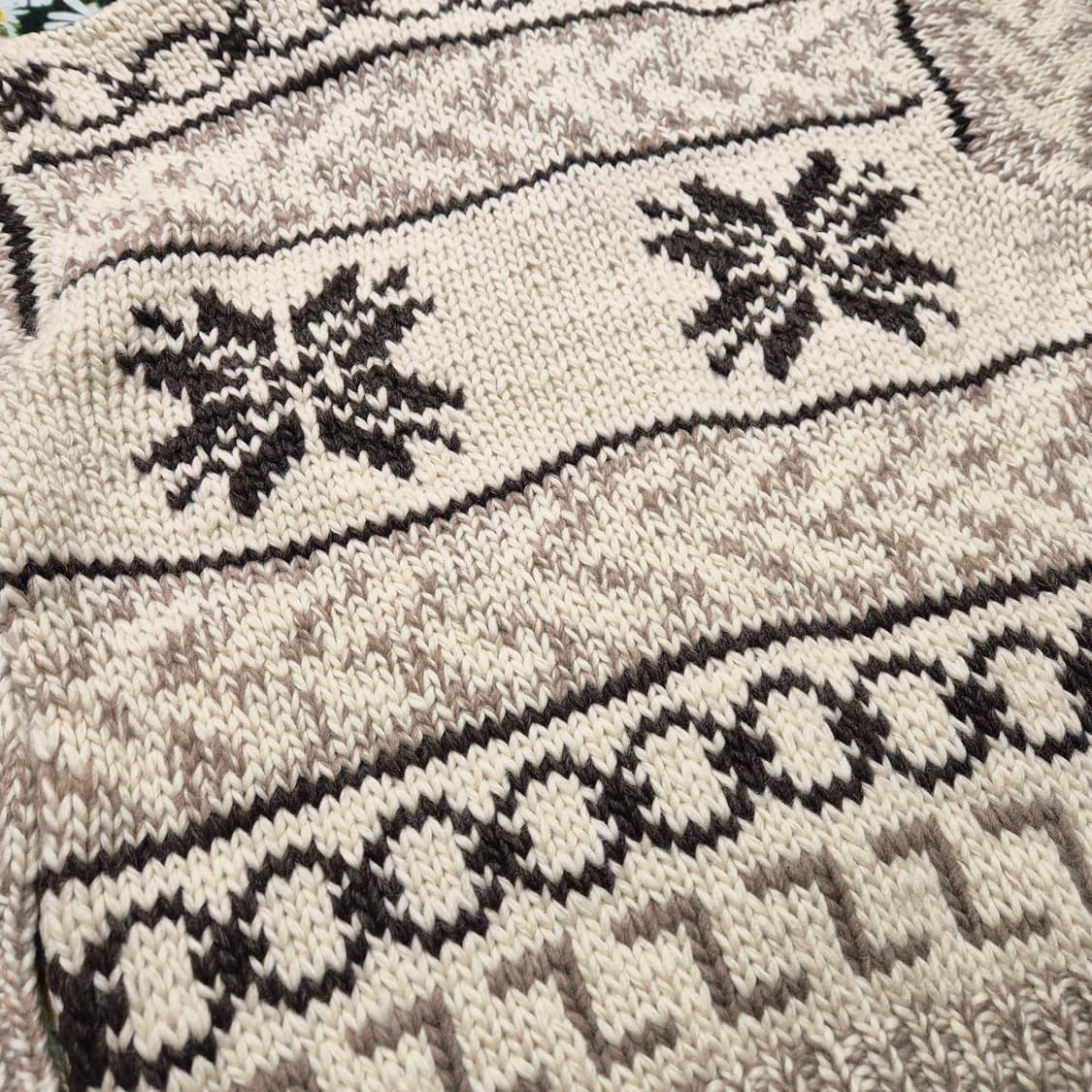 SEVEN ISLANDS 눈꽃 패턴 코위찬 가디건 성인M 상품이미지5