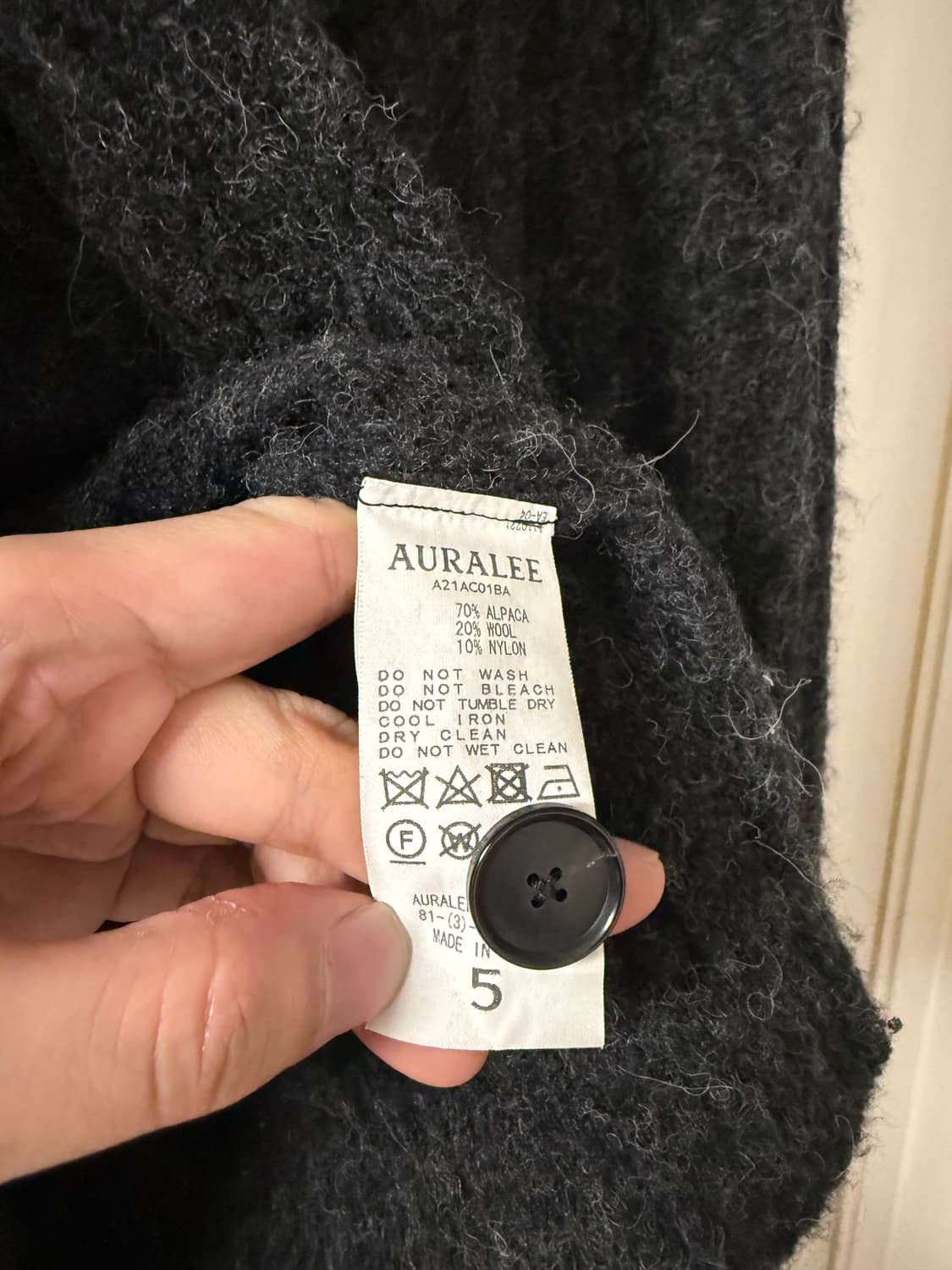 [5] 오라리 알파카 베이비 립 가디건 그레이 상품이미지5