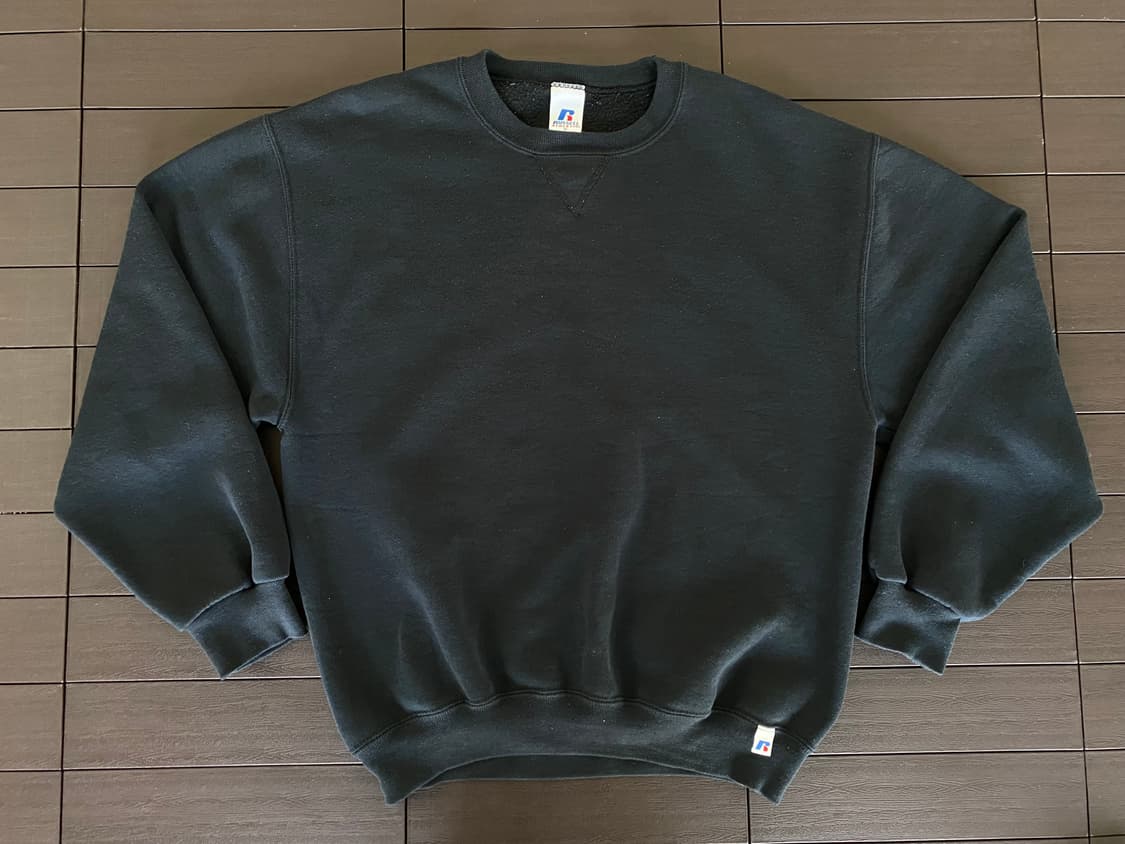 (M) 00s 빈티지 러셀 스웻셔츠 블랙 상품이미지1