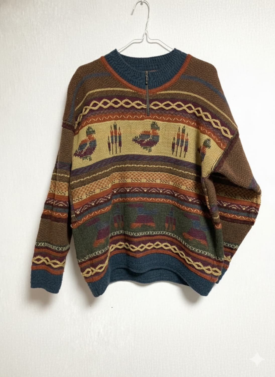 대장급)스노위피크 빈티지 반집업 니트/snowy peak 상품이미지1