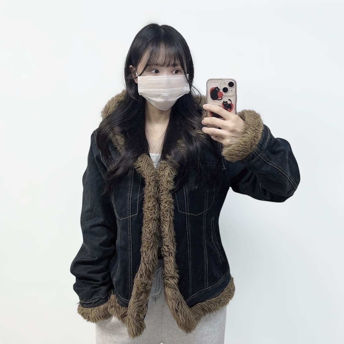 마리떼프랑소와저버 데님 양털 후드 자켓 상품이미지1