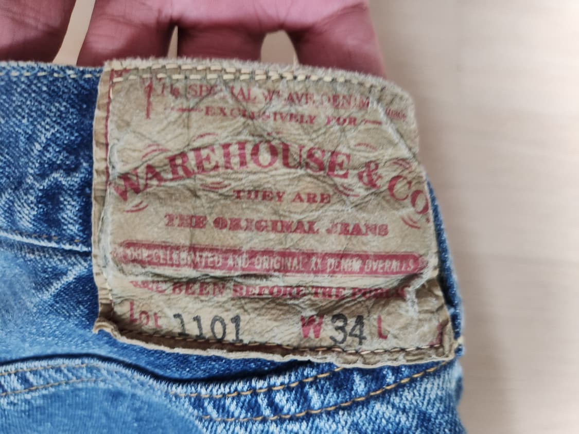 웨어하우스 LOT 1101 워싱진 34(31~32) 연청 수선, 세탁 X 상품이미지8