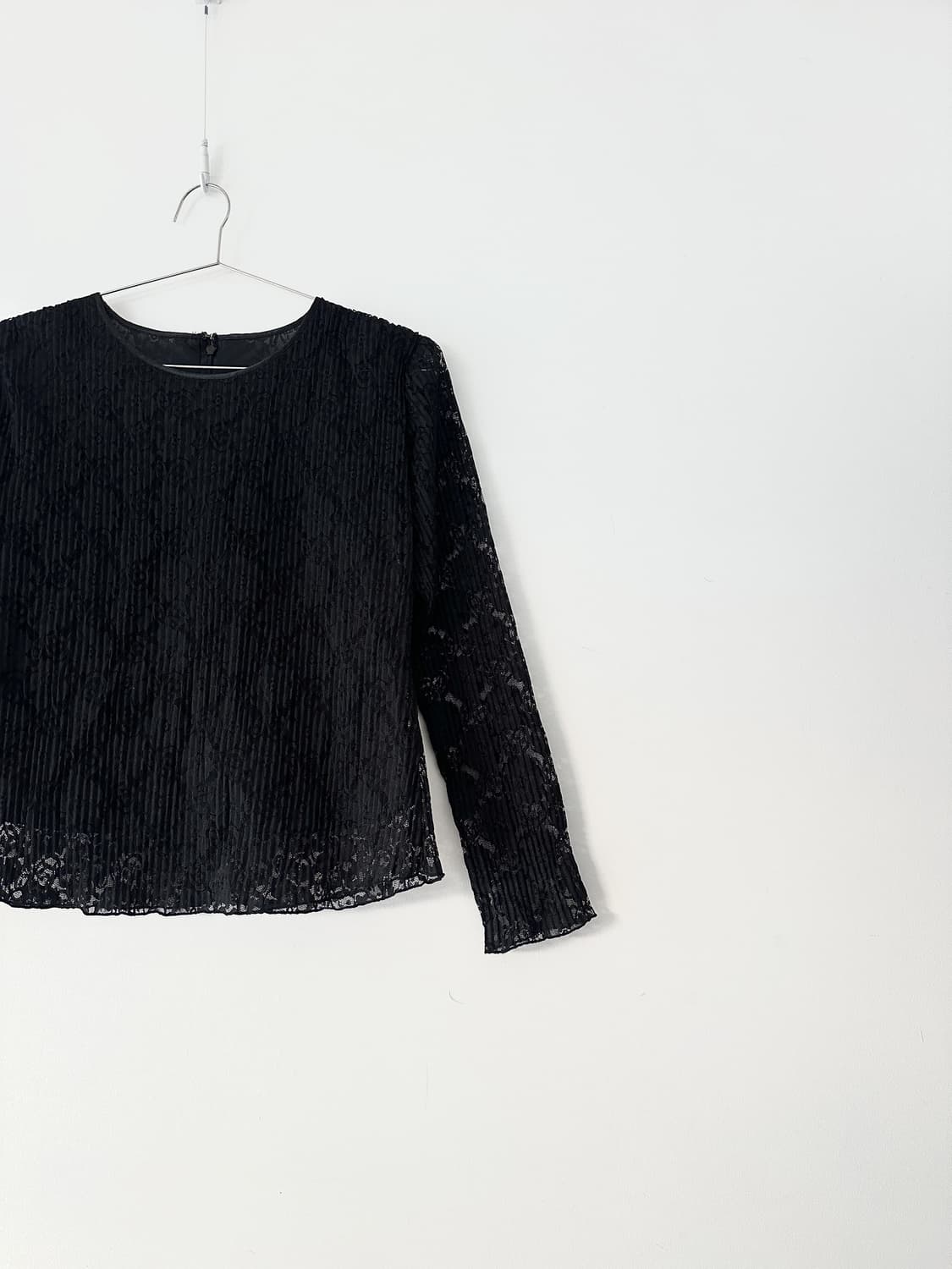 Embroidery see through top / black 상품이미지2