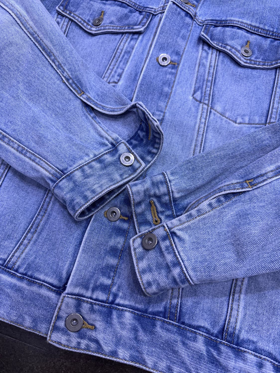 무신사스탠다드 무탠 릴렉스드 트러커 데님자켓 라이트 인디고 2XL 상품이미지10