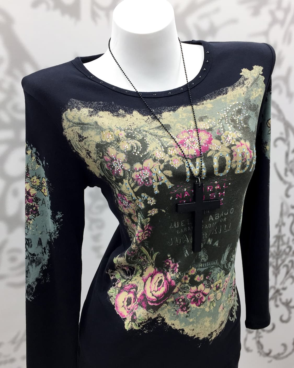 Dark Floral Bodycon Dress 상품이미지3