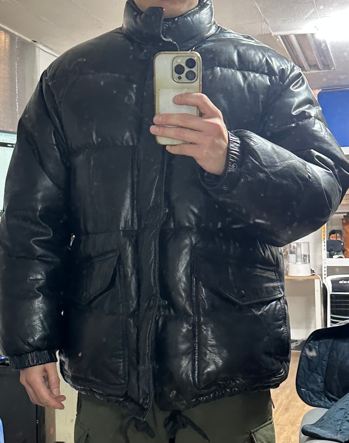 클럽모나코 리얼 가죽 패딩 점퍼 105 사이즈 상품이미지2