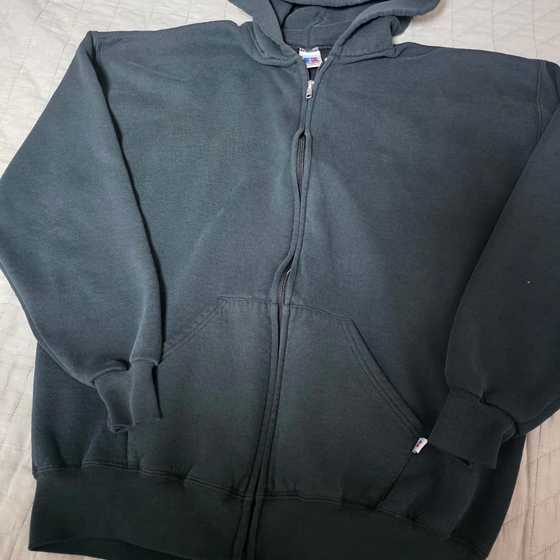 [XL] 90s 빈티지 러셀 애슬레틱 후드집업 블랙 ver.라이트 페이딩 상품이미지2