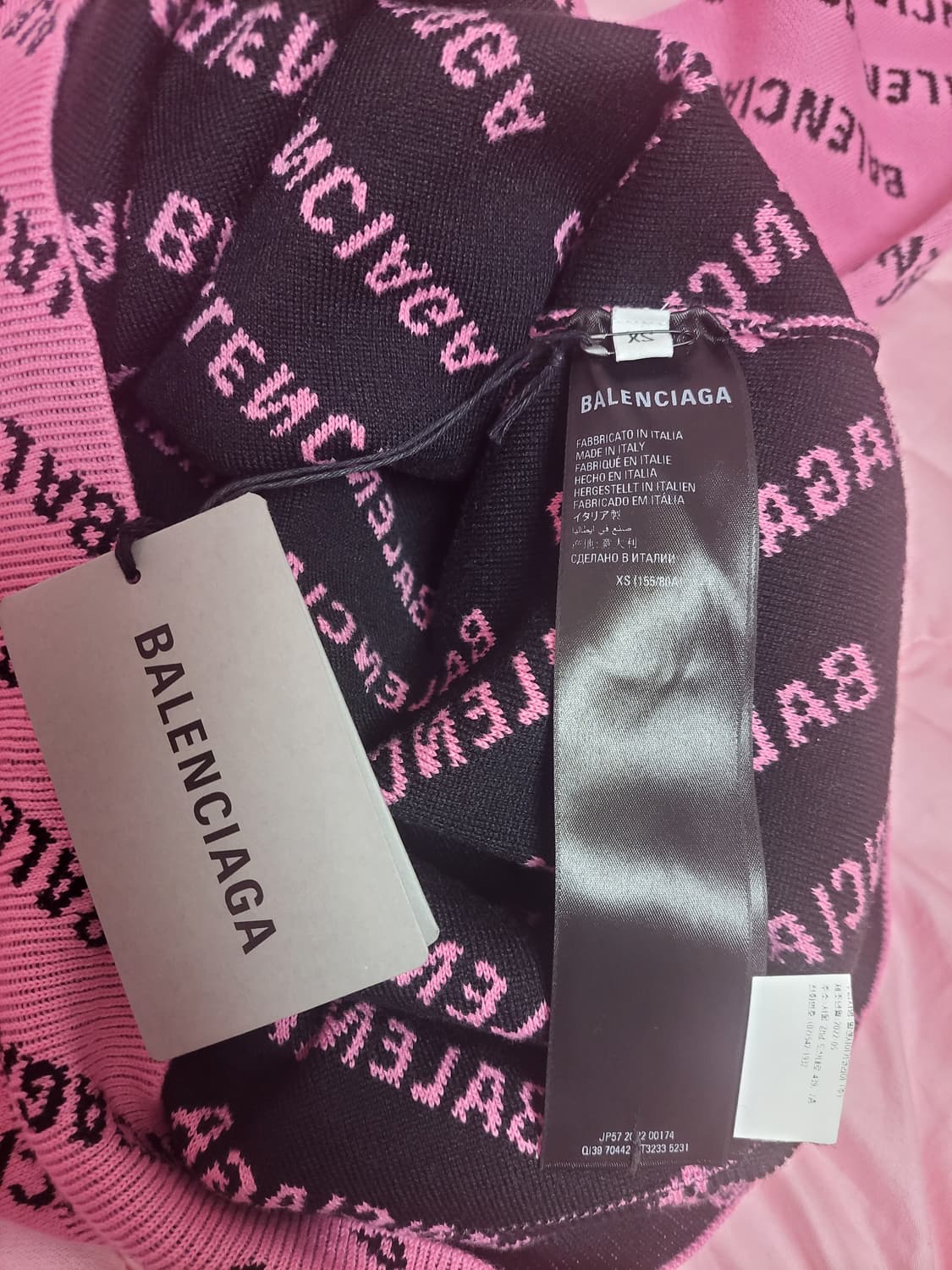 정품)급처미사용새상품!발렌시아가 로고 핑크 스웨터 니트 크게나옴 상품이미지4