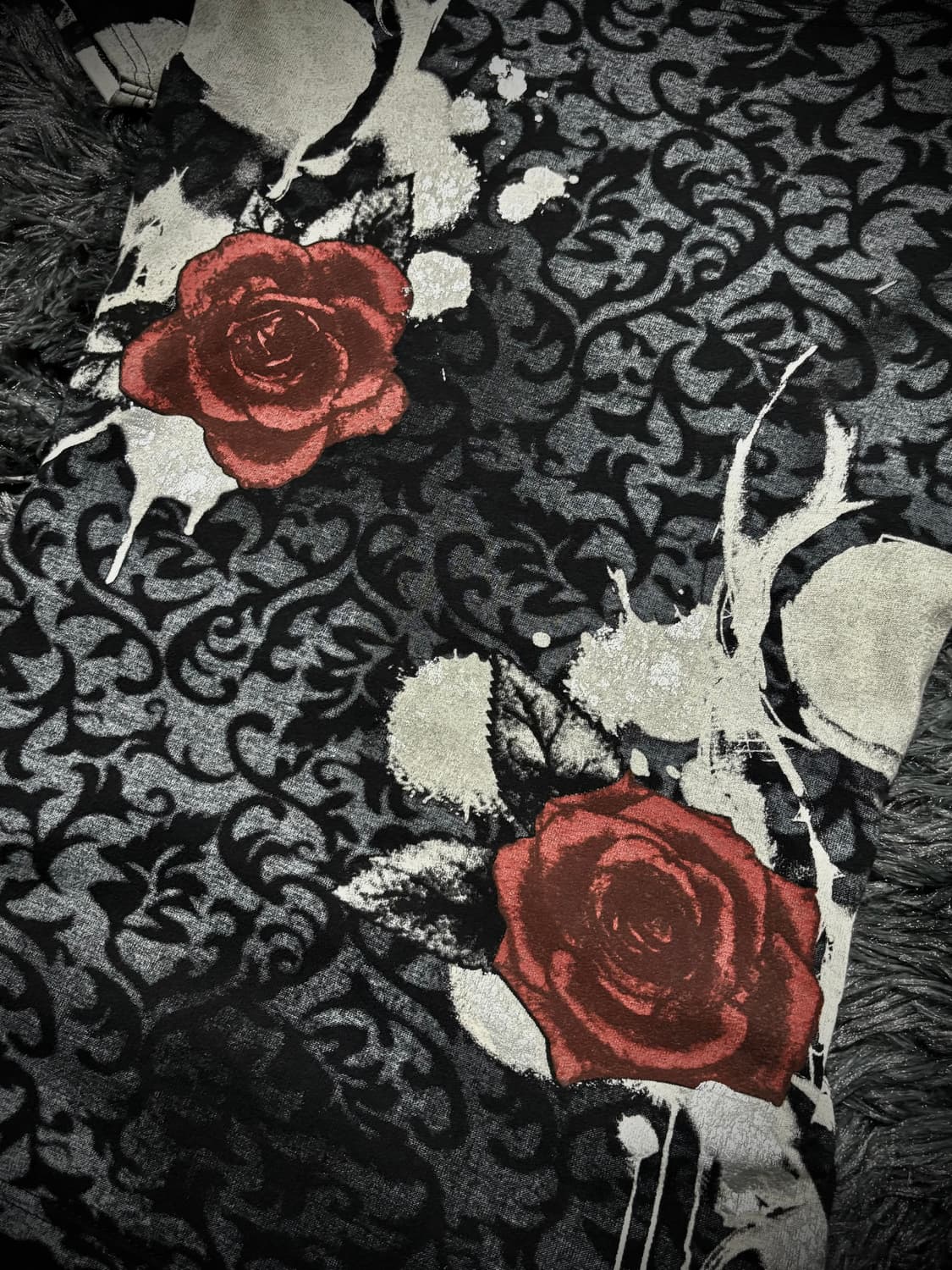 Dig Deep -black label- 해골&장미 고딕 워싱 프린팅 T 상품이미지5