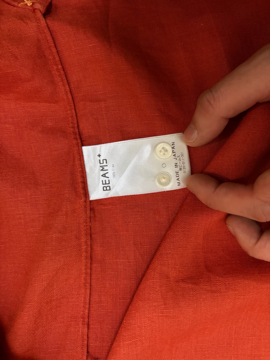 빔즈 플러스 린넨 셔츠 딥오렌지 M(100) 상품이미지8