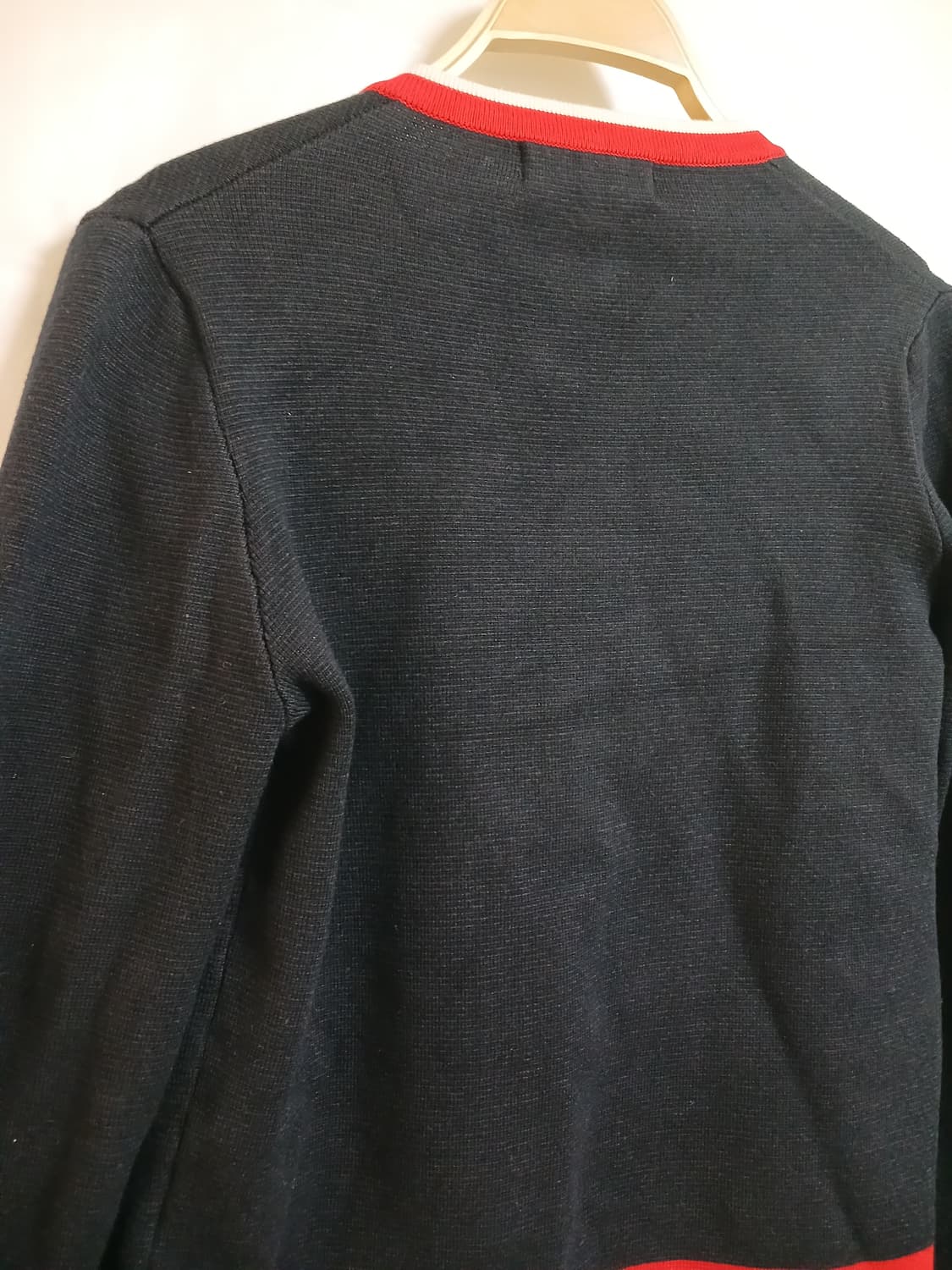 (85)SATIN 샤틴 진주단추 라인배색 니트가디건 네이비 상품이미지5