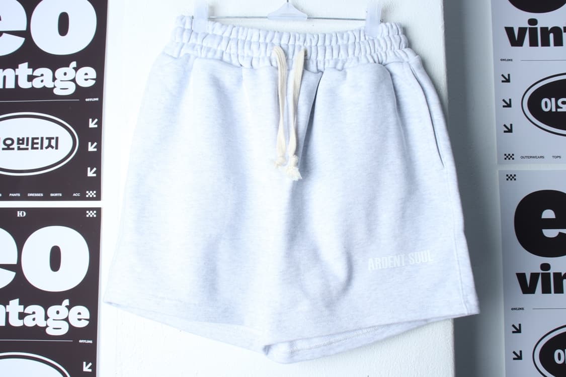 W(M-L) 아던트소울 반바지 팬츠 멜란지 밴딩 화이트-P1P10344 상품이미지2