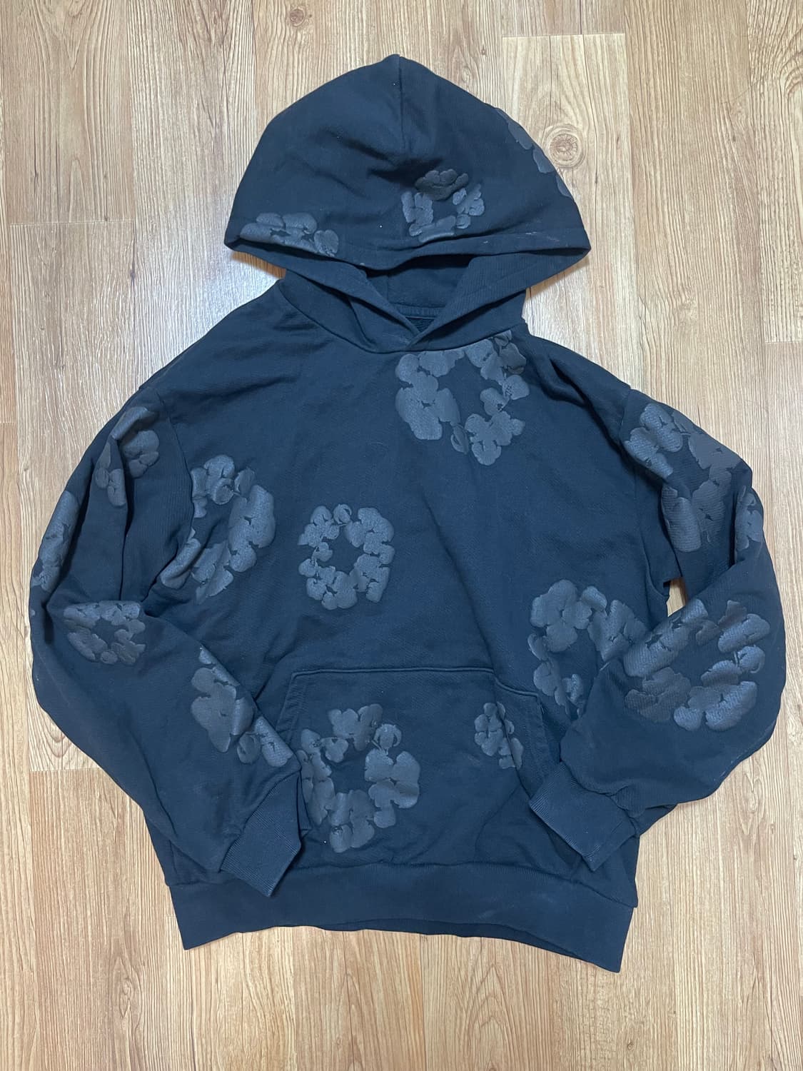 데님티어스 모노 코튼 리쓴 블랙 후드 XL 상품이미지1