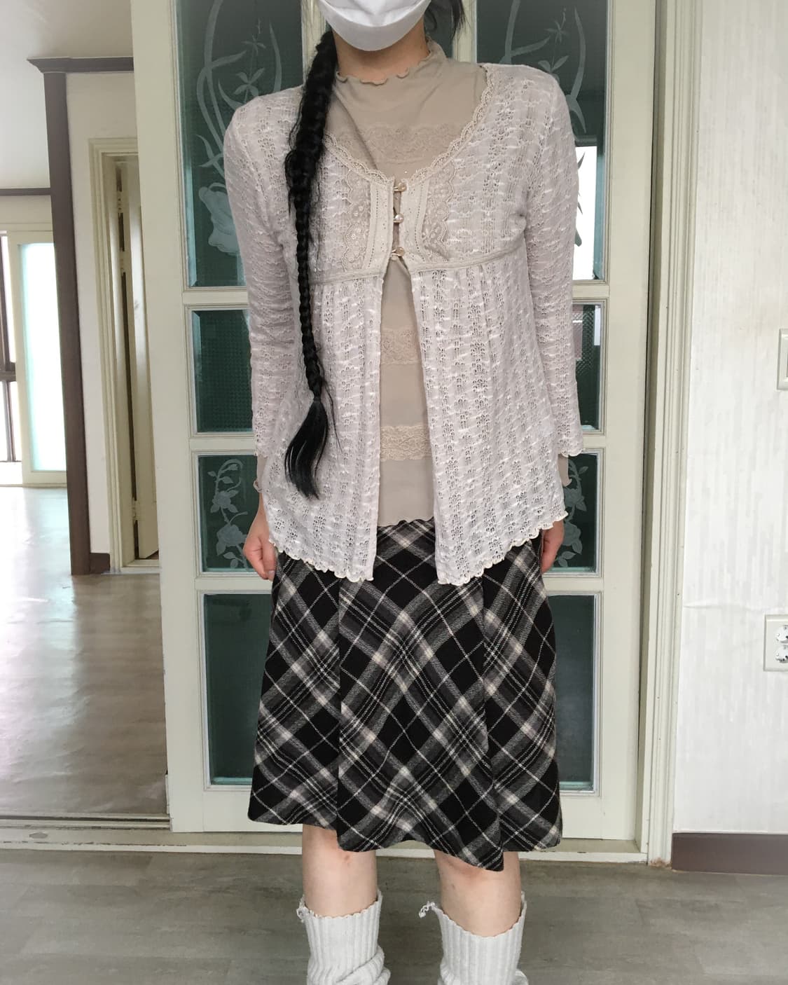 Lace trimming crochet cardigan 상품이미지1