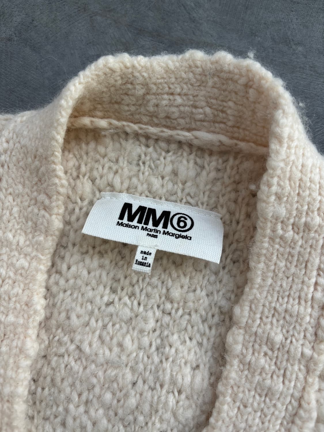 MM6 메종 마르지엘라 아이보리 부클 투포켓 가디건 상품이미지7