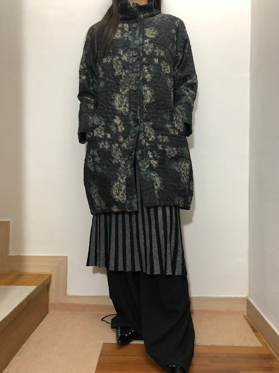 빈티지 블랙 오리엔탈 롱 코트 상품이미지5