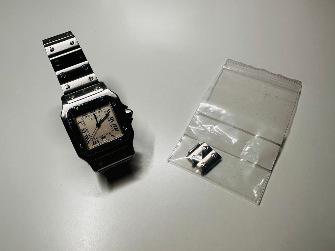 까르띠에 산토스 갈베 블루 다이얼 29mm 쿼츠 시계 급처 상품이미지8