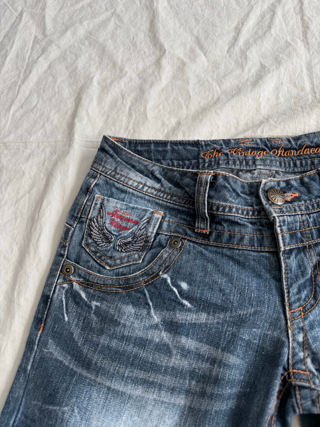 스카이봄버 와투케 y2k 자수 반바지 상품이미지6