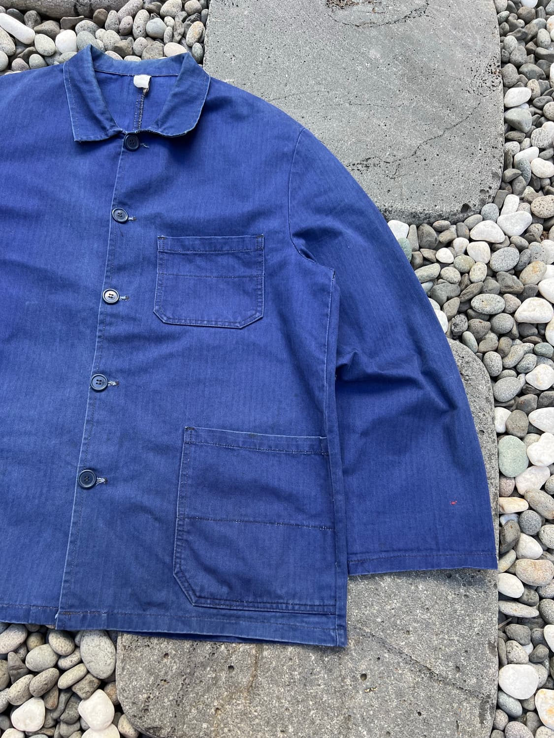 WASHING BLUE OLD HBT 헤링본트윌코튼 프렌치워크자켓 상품이미지6
