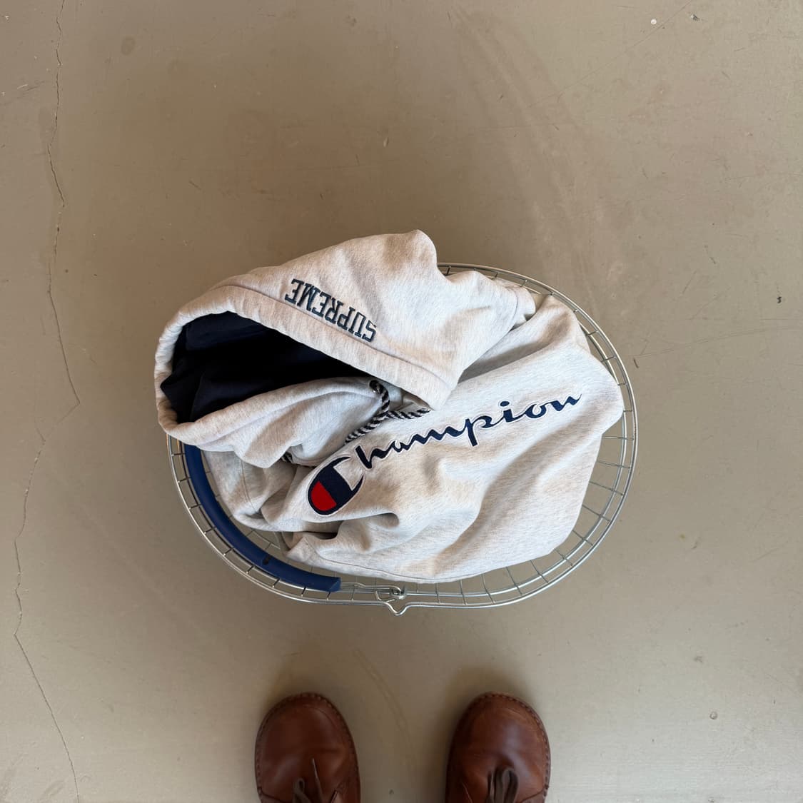 슈프림 x 챔피온 리버스위브 후드 상품이미지1