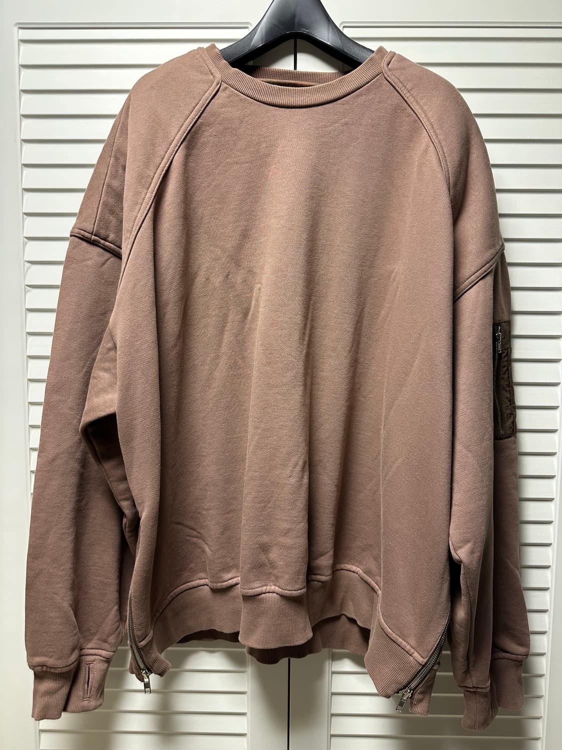 준지 어깨 덧방 맨투맨 브라운 M 상품이미지1