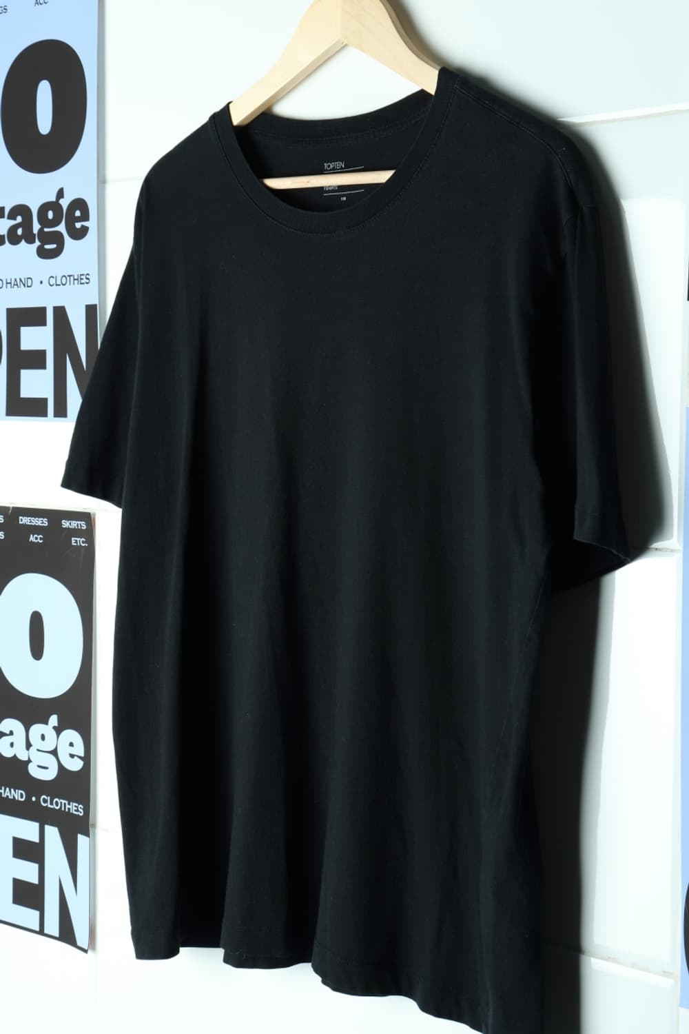 (2XL) 탑텐 반팔 티셔츠 빅사이즈 무지 블랙-H31866 상품이미지1