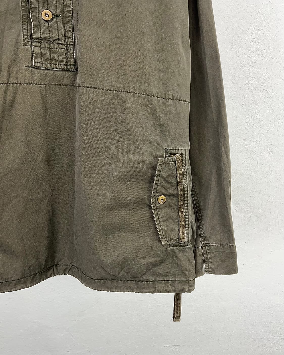 올드 네이비 카키 코튼 버튼 플라이 밀리터리 쿼터집 후디 자켓 상품이미지5