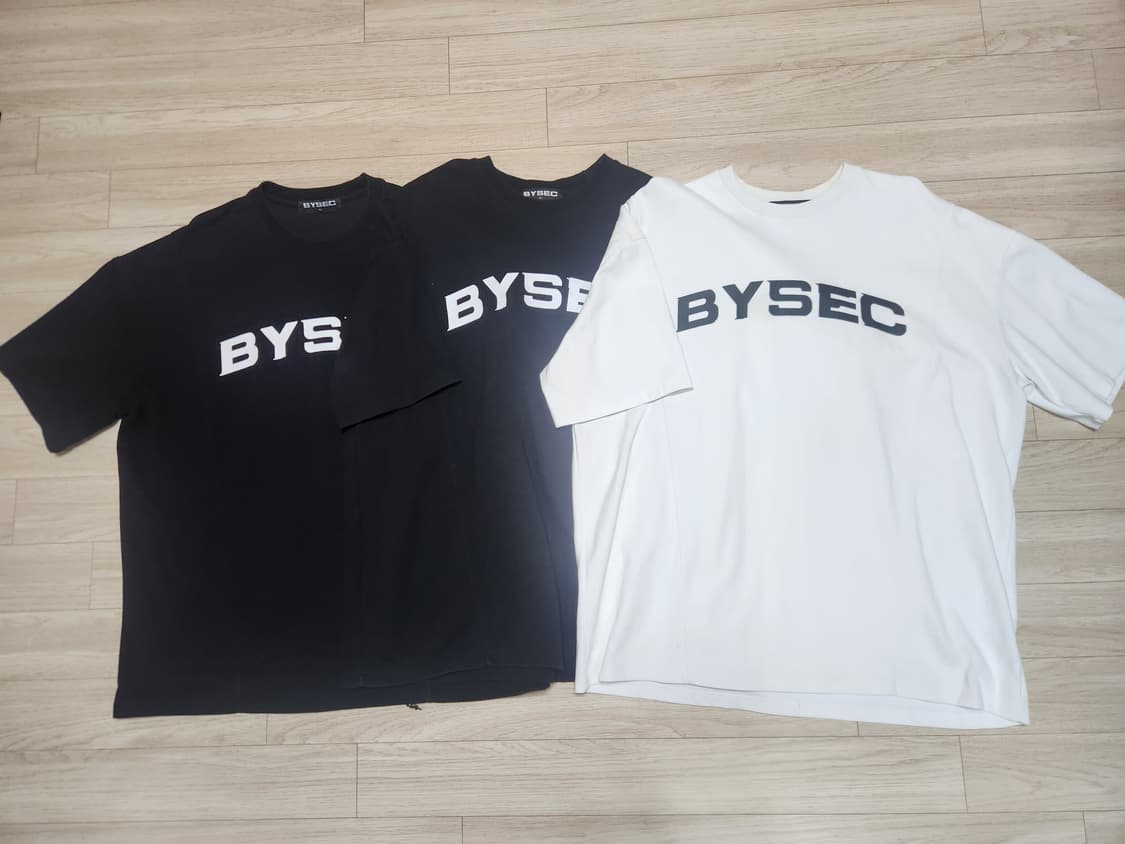 [바이젝] 빅로고 오버핏 반팔 티셔츠 XL 3벌(블랙2, 화이트1) 상품이미지3