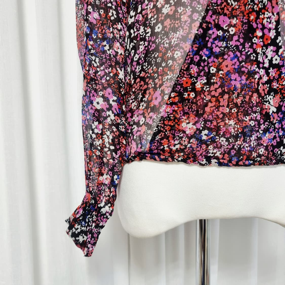 마쥬 maje 실크100 시스루 블라우스 (55/표기1) 상태최상 상품이미지8