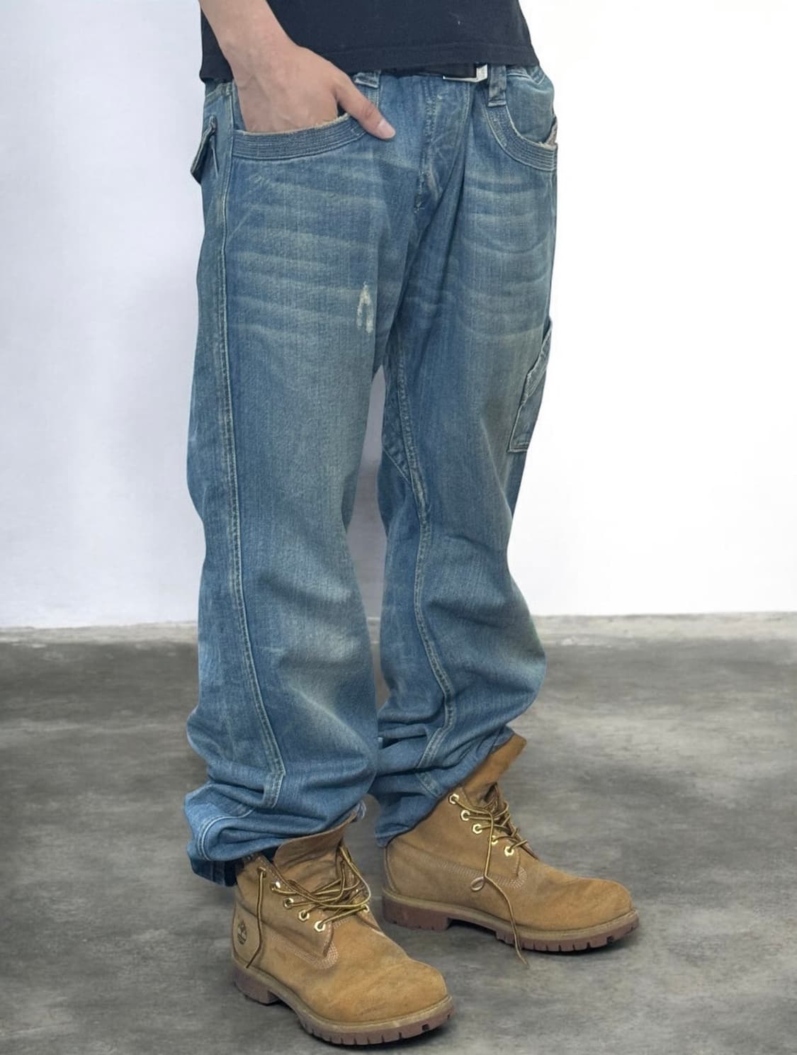 디젤 워크 카펜터 포켓 워싱 데님 팬츠 상품이미지3