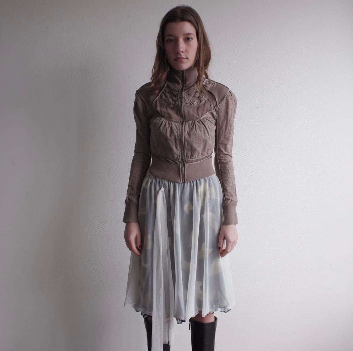 레이어드 화이트 튤 스커트 상품이미지4