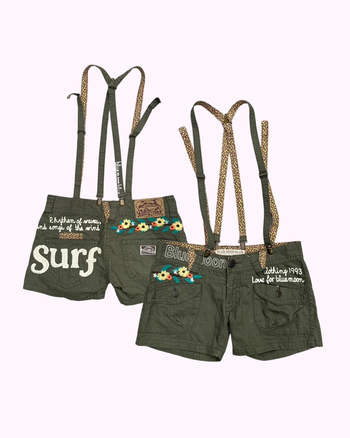 embroidery suspender sufer pants 상품이미지1