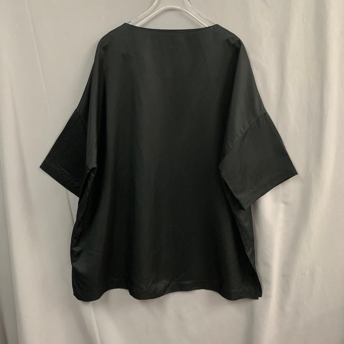 38 JILSANDER 질샌더 린넨 혼방 오버핏 반팔 블랙 블라우스 셔츠 상품이미지2