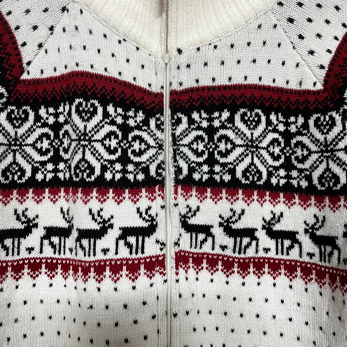 노르딕 사슴 패턴 니트 집업 가디건 L 상품이미지4