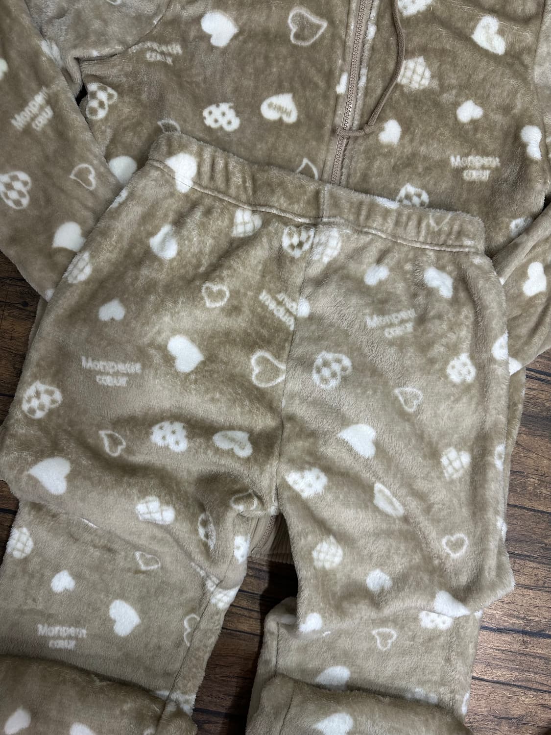 몽땅구름 하트 후리스 잠옷 세트 M~L 새제품 상품이미지4