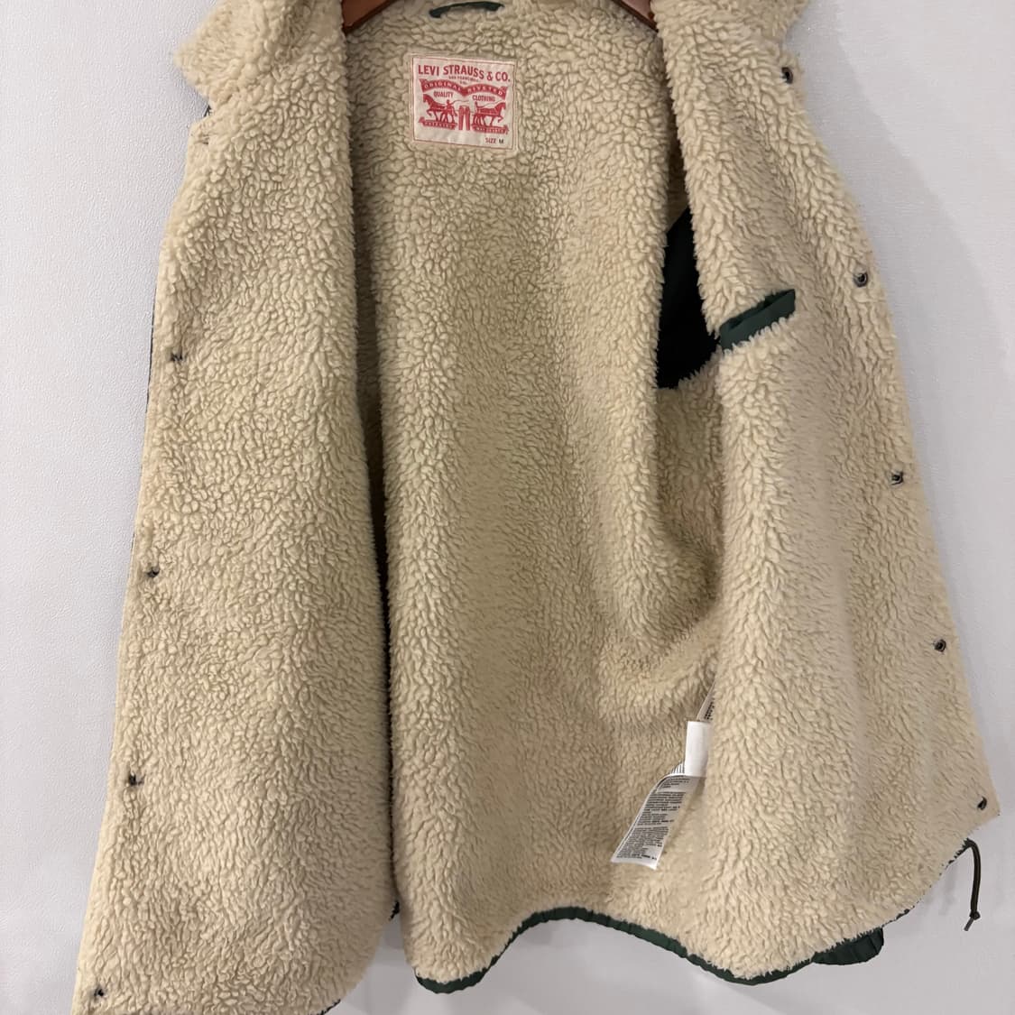 Levi's 리바이스 그린 코치 자켓 쉐르파 칼라 M 상품이미지6