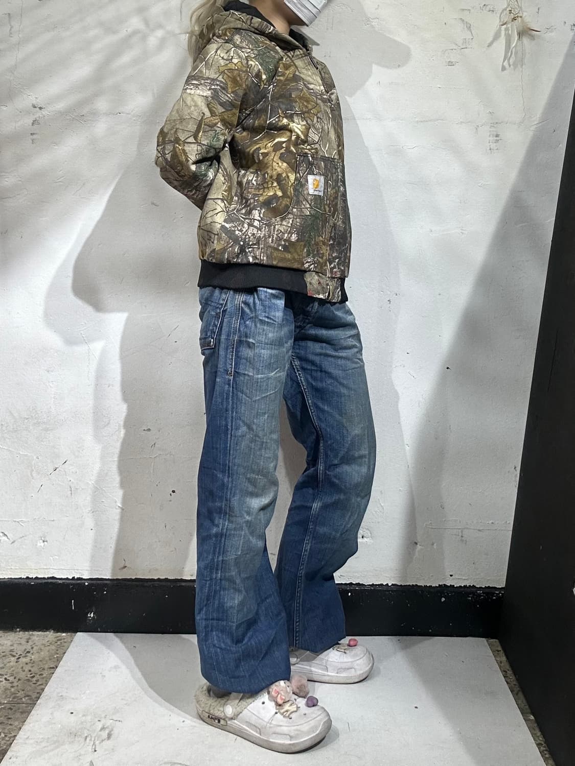 디젤 중청 와이드 워싱 데님 팬츠 청바지 32 상품이미지1