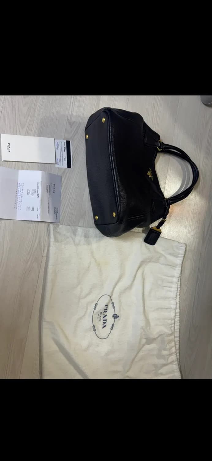 프라다 블랙 레더 토트백 상품이미지7