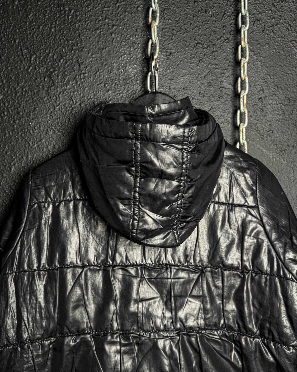 Glossy Black Hooded Jacket 상품이미지5