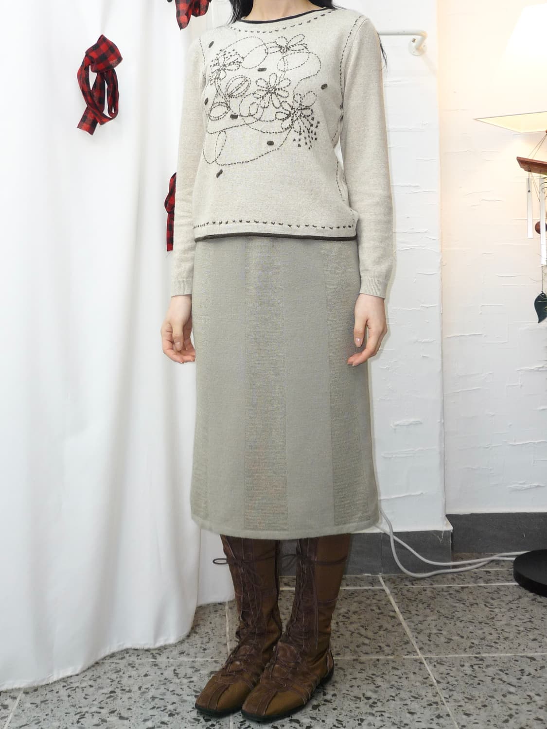 deep mint knit skirt 상품이미지2